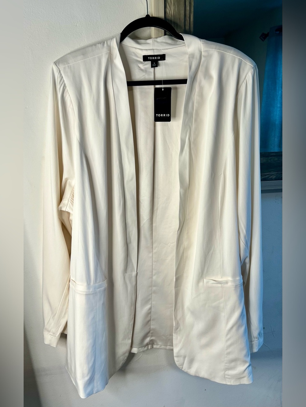 torrid Cream Open-Front Lightweight Blazer